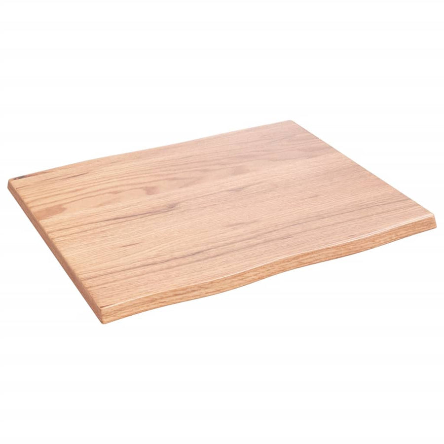 Table Top Light Brown 60x50x2 cm Solid Wood Oak Live Edge