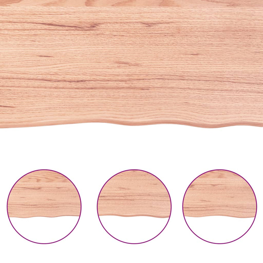 Table Top Light Brown 60x50x2 cm Solid Wood Oak Live Edge
