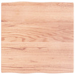 Table Top Light Brown 60x60x2 cm Solid Wood Oak Live Edge