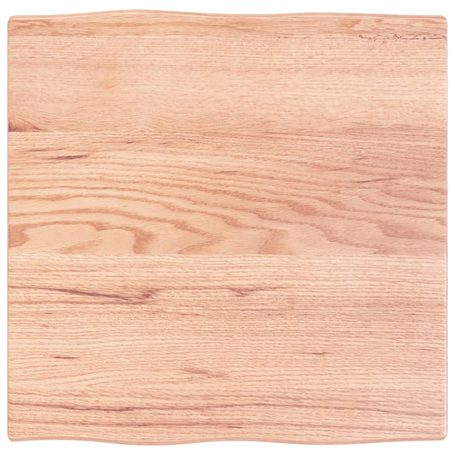 Table Top Light Brown 60x60x2 cm Solid Wood Oak Live Edge
