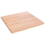 Table Top Light Brown 60x60x2 cm Solid Wood Oak Live Edge