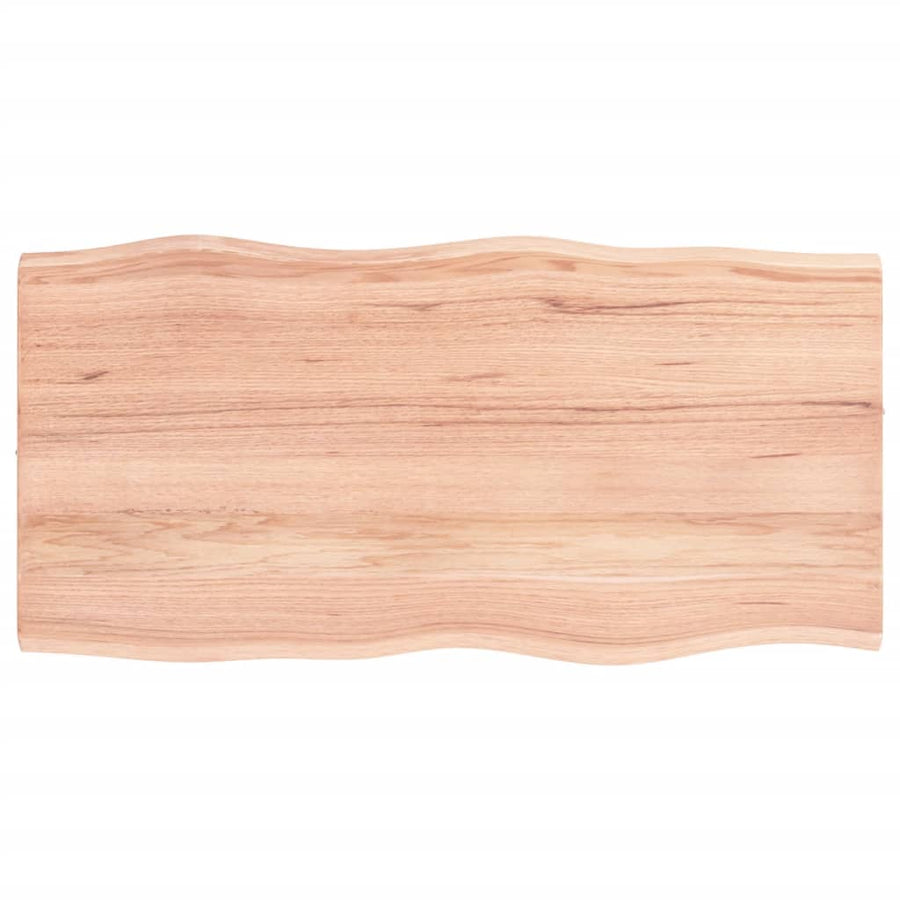 Table Top Light Brown 80x40x2 cm Solid Wood Oak Live Edge