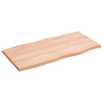 Table Top Light Brown 80x40x2 cm Solid Wood Oak Live Edge