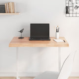 Table Top Light Brown 80x40x(2-4) cm Treated Solid Wood Live Edge - Side View