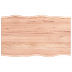 Table Top Light Brown 80x50x2 cm Solid Wood Oak Live Edge