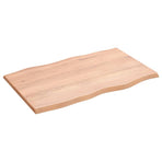 Table Top Light Brown 80x50x2 cm Solid Wood Oak Live Edge