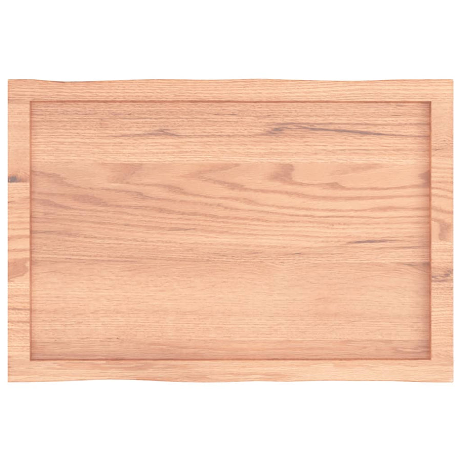 Table Top Light Brown 80x50x(2-4) cm Treated Solid Wood Live Edge