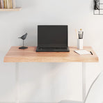 Table Top Light Brown 80x50x(2-4) cm Treated Solid Wood Live Edge