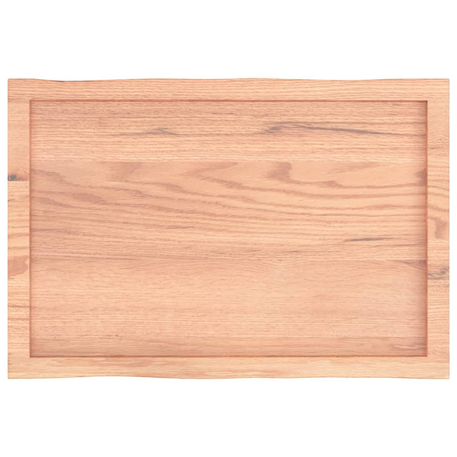 Table Top Light Brown 80x50x(2-6) cm Treated Solid Wood Live Edge