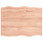 Table Top Light Brown 80x60x2 cm Solid Wood Oak Live Edge