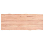 Table Top Light Brown 100x40x(2-4) cm Live Edge