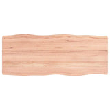 Table Top Light Brown 100x40x(2-4)cm Treated Solid Wood Live Edge - Front View