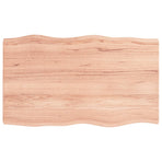Table Top Light Brown 100x60x(2-4) cm Live Edge