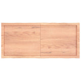Table Top Light Brown 120x50x(2-6)cm Treated Solid Wood Live Edge - Side View