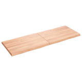 Table Top Light Brown 140x50x(2-4)cm Treated Solid Wood Live Edge - Front View