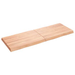 Table Top Light Brown 140x50x(2-6) cm Live Edge
