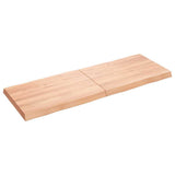 Table Top Light Brown 140x50x(2-6)cm Treated Solid Wood Live Edge - Front View
