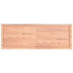 Table Top Light Brown 140x50x(2-6) cm Live Edge