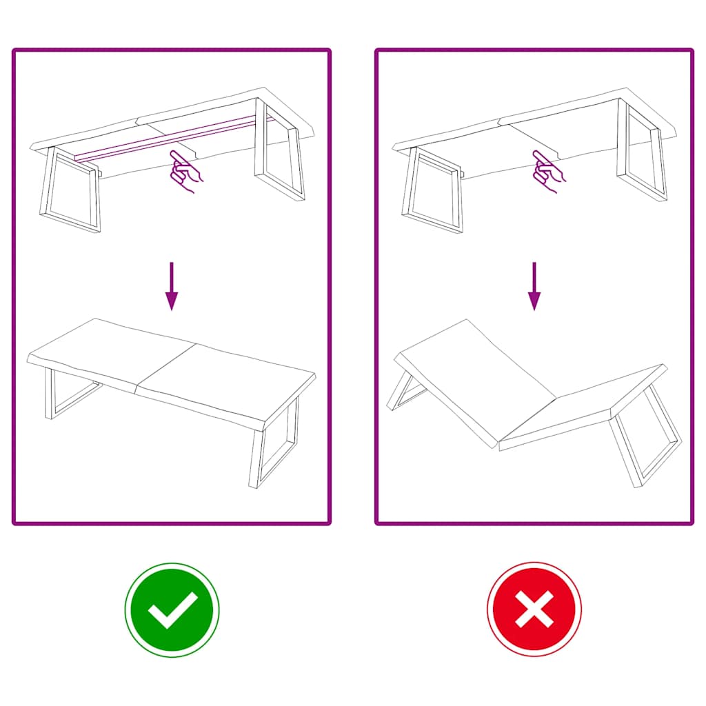 Table Top Light Brown 140x50x(2-6)cm Treated Solid Wood Live Edge
