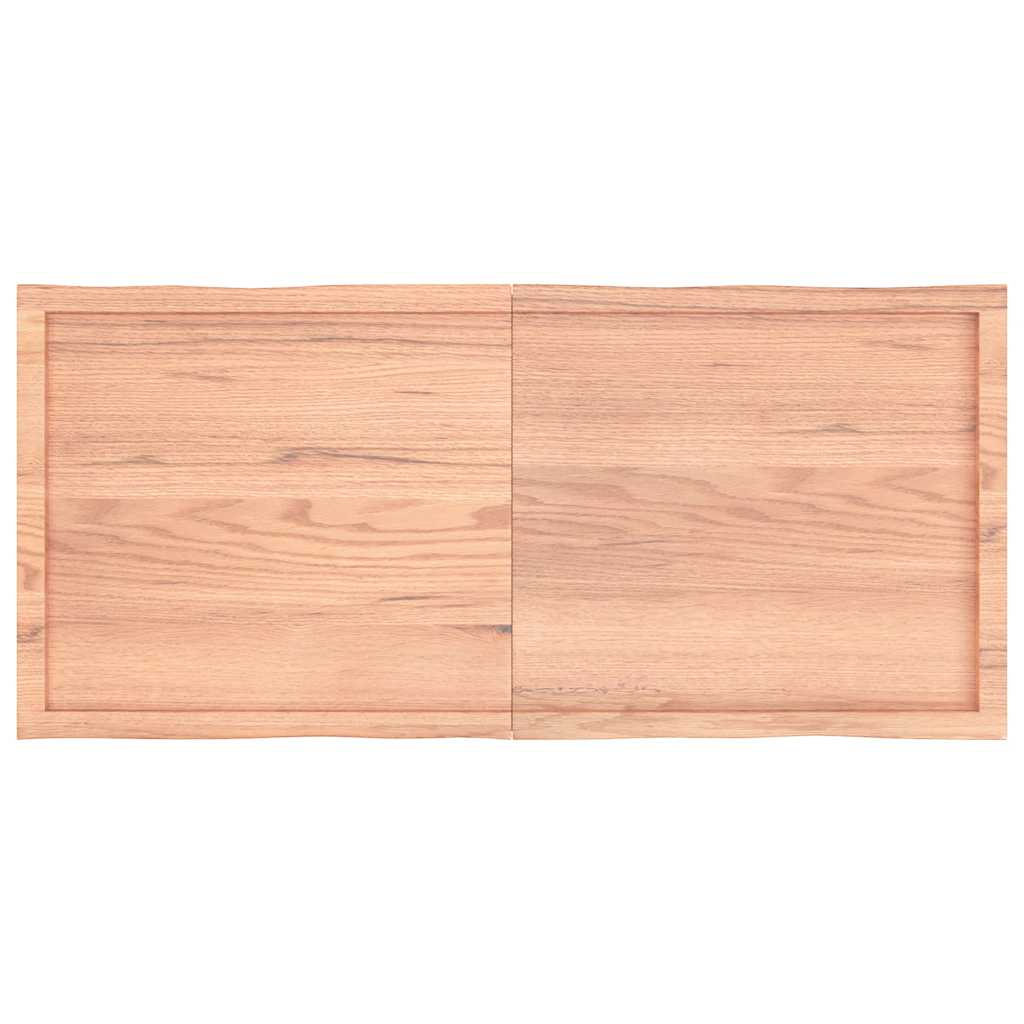 Table Top Light Brown 140x60x(2-4)cm Treated Solid Wood Live Edge
