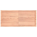 Table Top Light Brown 140x60x(2-4)cm Treated Solid Wood Live Edge - Side View