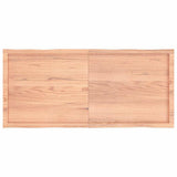 Table Top Light Brown 140x60x(2-6)cm Treated Solid Wood Live Edge - Side View