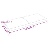 Table Top Light Brown 140x60x(2-6)cm Treated Solid Wood Live Edge - Extra Image