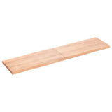 Table Top Light Brown 160x40x(2-4)cm Treated Solid Wood Live Edge - Front View