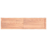 Table Top Light Brown 160x40x(2-4)cm Treated Solid Wood Live Edge - Side View