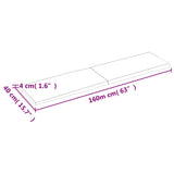 Table Top Light Brown 160x40x(2-4)cm Treated Solid Wood Live Edge - Extra Image