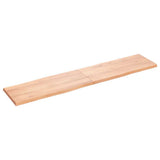 Table Top Light Brown 180x40x(2-4)cm Treated Solid Wood Live Edge - Front View