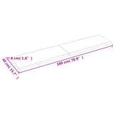 Table Top Light Brown 180x40x(2-4)cm Treated Solid Wood Live Edge - Extra Image