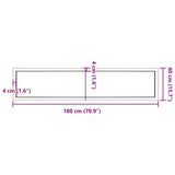 Table Top Light Brown 180x40x(2-4)cm Treated Solid Wood Live Edge - Extra Image