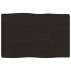 Table Top Dark Brown 60x40x(2-4) cm Treated Solid Wood Live Edge