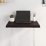 Table Top Dark Brown 60x40x(2-4) cm Treated Solid Wood Live Edge - Side View