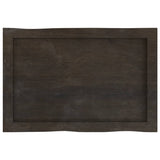 Table Top Dark Brown 60x40x(2-4) cm Treated Solid Wood Live Edge - 45-Degree Angle