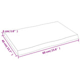 Table Top Dark Brown 60x40x(2-4) cm Treated Solid Wood Live Edge - Extra Image