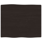Table Top Dark Brown 60x50x2 cm Treated Solid Wood Oak Live Edge