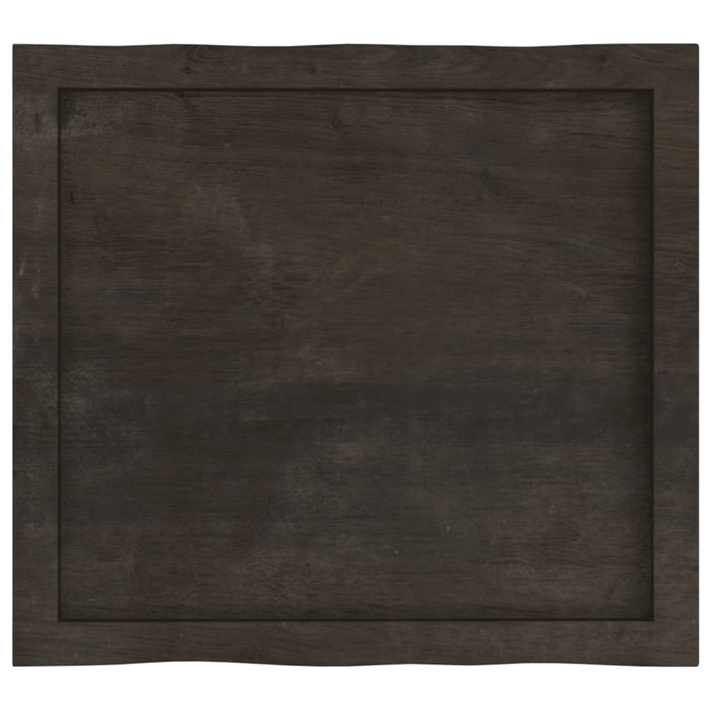 Table Top Dark Brown 60x50x(2-4) cm Treated Solid Wood Live Edge