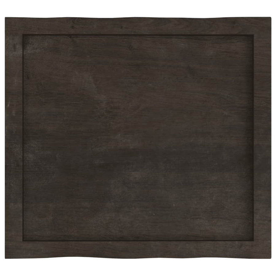 Table Top Dark Brown 60x50x(2-4) cm Treated Solid Wood Live Edge