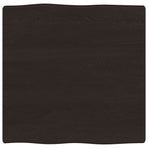 Table Top Dark Brown 60x60x(2-4)cm Treated Solid Wood Live Edge