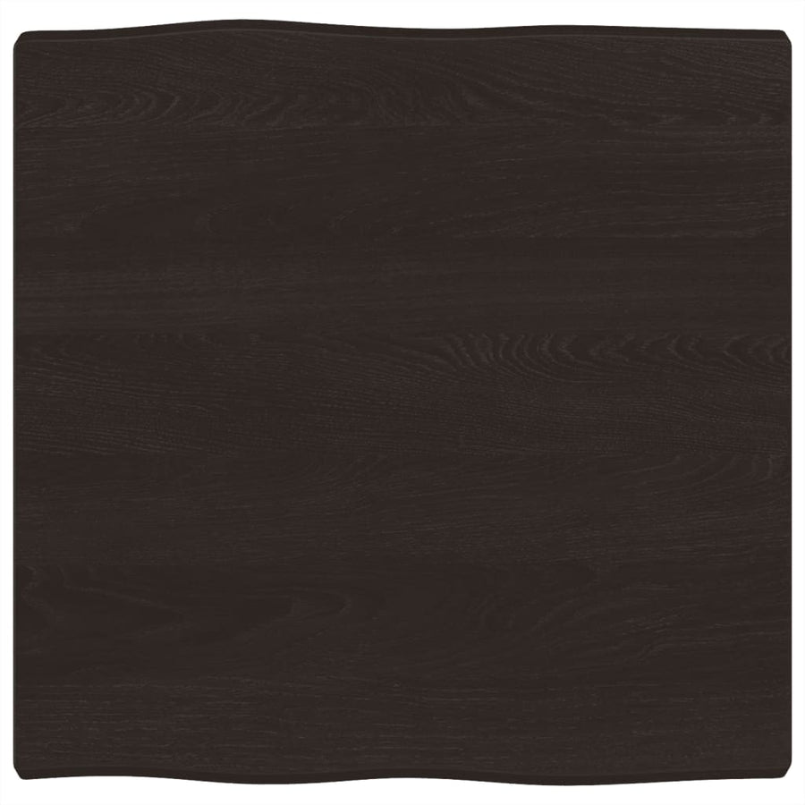 Table Top Dark Brown 60x60x(2-4)cm Treated Solid Wood Live Edge
