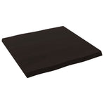 Table Top Dark Brown 60x60x(2-4)cm Treated Solid Wood Live Edge