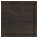 Table Top Dark Brown 60x60x(2-4)cm Treated Solid Wood Live Edge