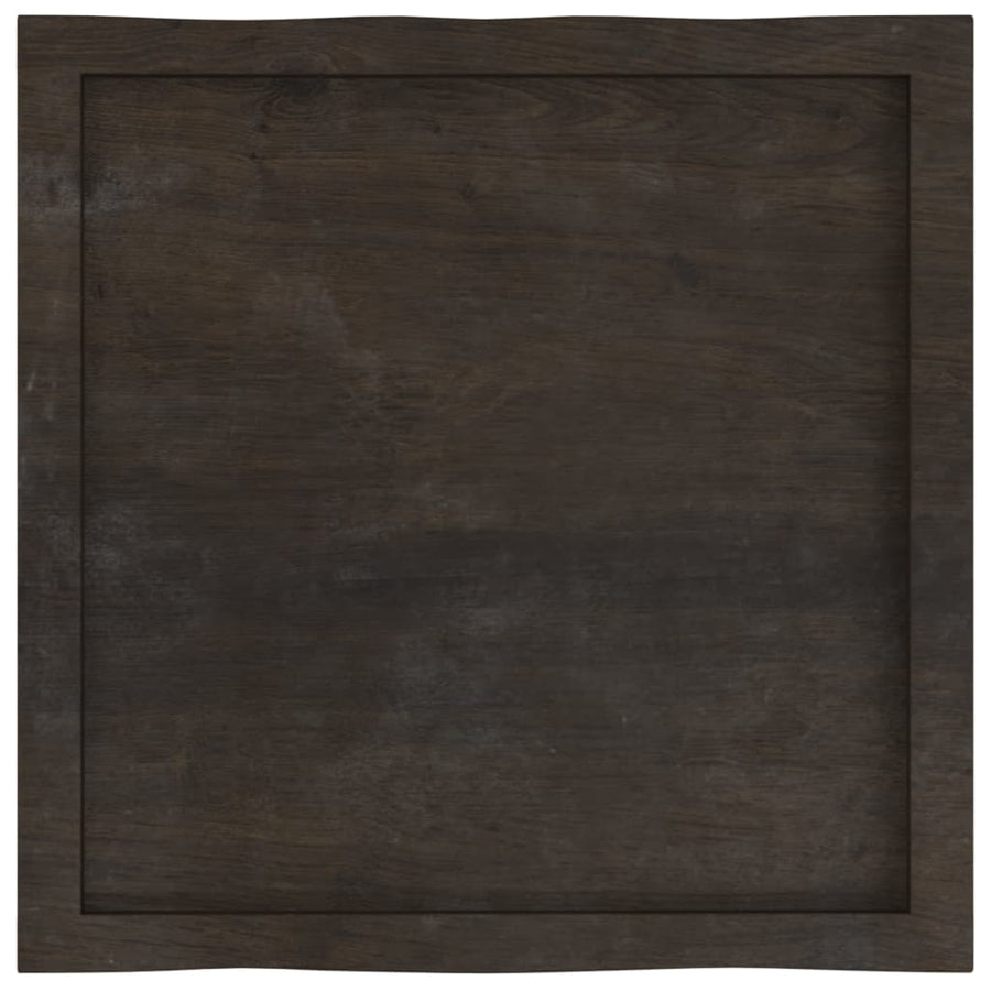 Table Top Dark Brown 60x60x(2-4)cm Treated Solid Wood Live Edge