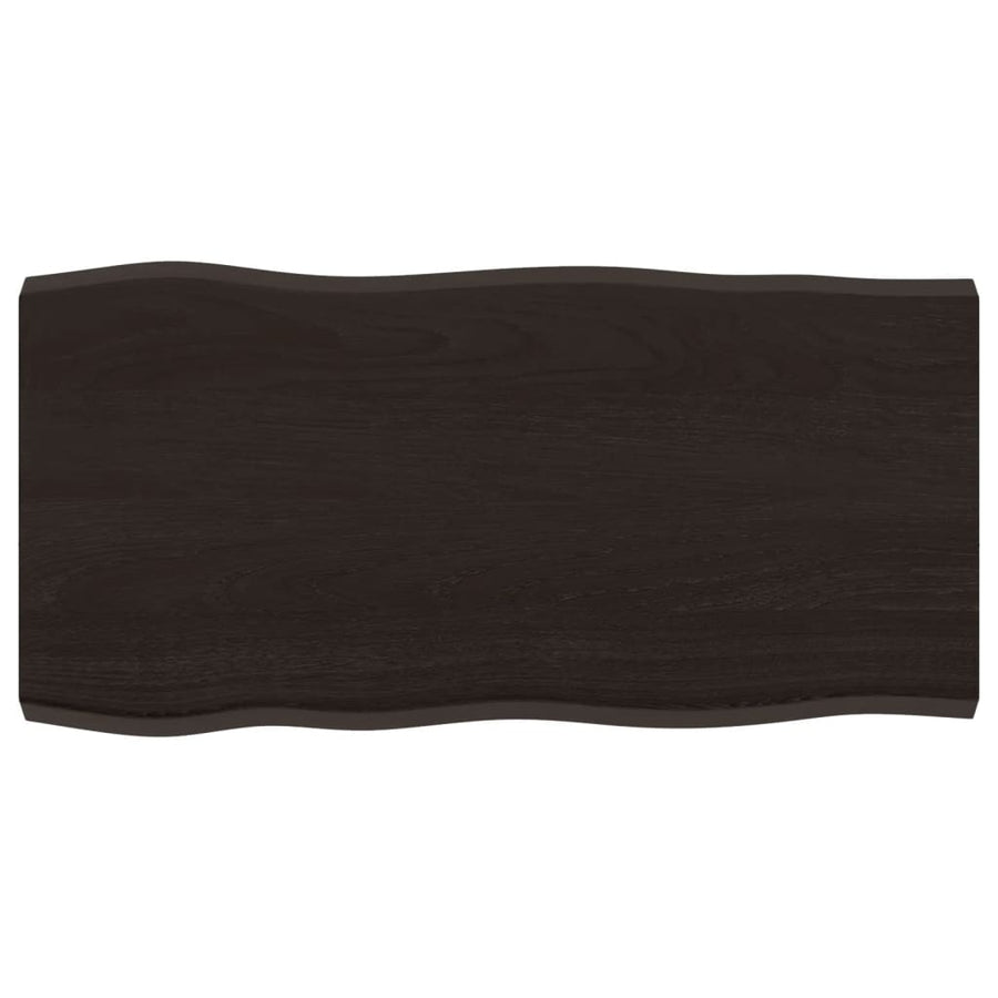 Table Top Dark Brown 80x40x(2-4)cm Treated Solid Wood Live Edge