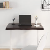 Table Top Dark Brown 80x40x(2-4) cm Treated Solid Wood Live Edge - Side View