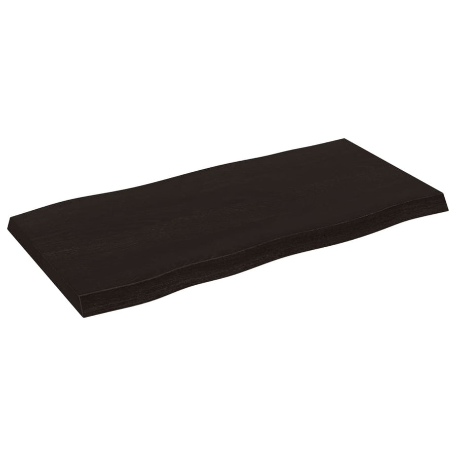 Table Top Dark Brown 80x40x(2-4)cm Treated Solid Wood Live Edge