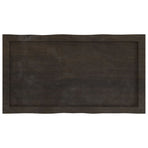Table Top Dark Brown 80x40x(2-4)cm Treated Solid Wood Live Edge