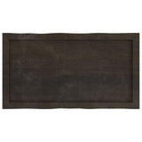 Table Top Dark Brown 80x40x(2-4) cm Treated Solid Wood Live Edge - 45-Degree Angle